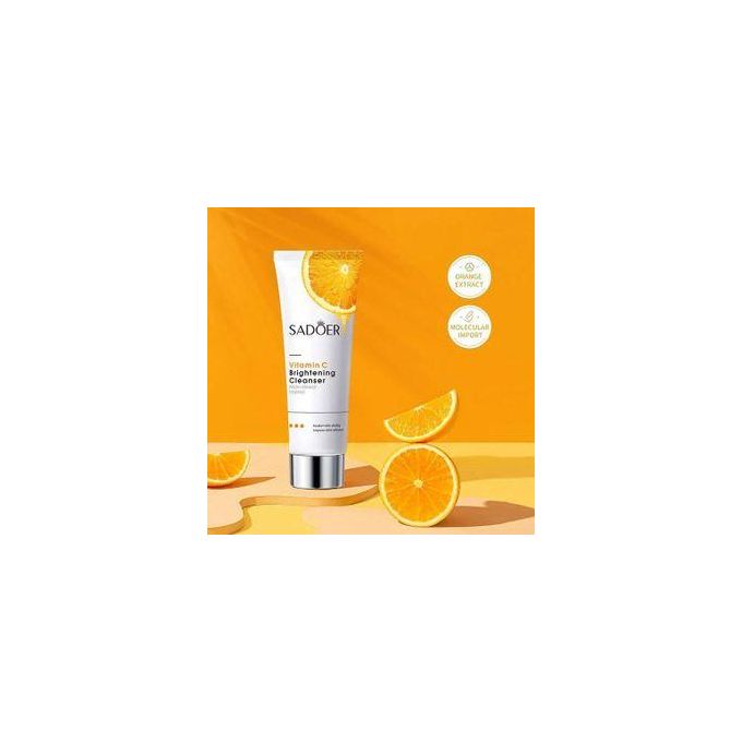 Sadoer Vitamin C Brightening cleanser Vitamin C brightening face wash is an advanced skin brightening and anti-aging cleanser. The formulation with melanin blockers helps lighten pigmentation, the ric