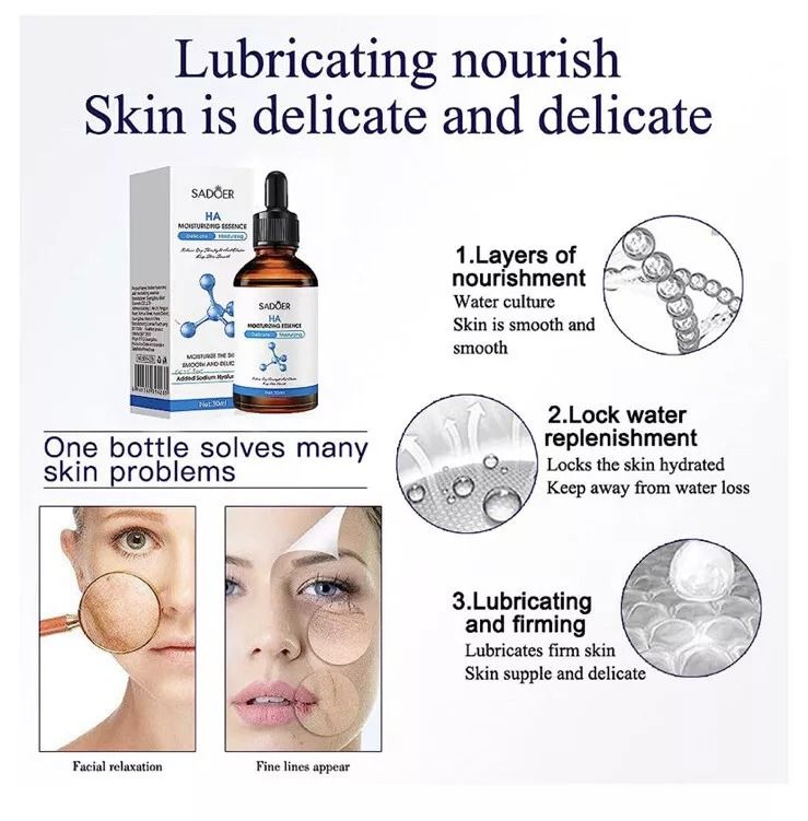 PROMOTION OFFER PRICE 2 Pieces SADOER Hyaluronic Acid Serum, Moisturizing Essence, Anti-Aging Serum for Fine Lines and Anti Wrinkles