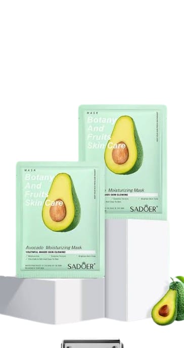 5 Pieces SADOER Ovacado Anti Wrinkle Moisturizing Skin Care Mixed Fruit Facial Mask Collagen Face Mask Moisturizing Refreshing Sheet Masks