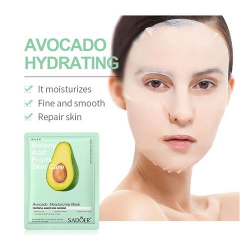 5 Pieces SADOER Ovacado Anti Wrinkle Moisturizing Skin Care Mixed Fruit Facial Mask Collagen Face Mask Moisturizing Refreshing Sheet Masks