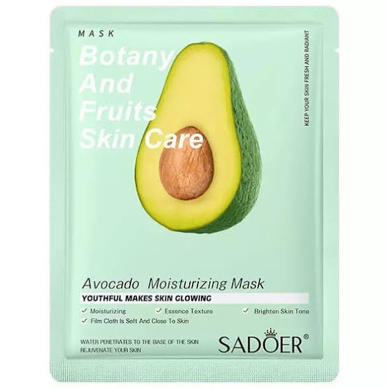5 Pieces SADOER Ovacado Anti Wrinkle Moisturizing Skin Care Mixed Fruit Facial Mask Collagen Face Mask Moisturizing Refreshing Sheet Masks