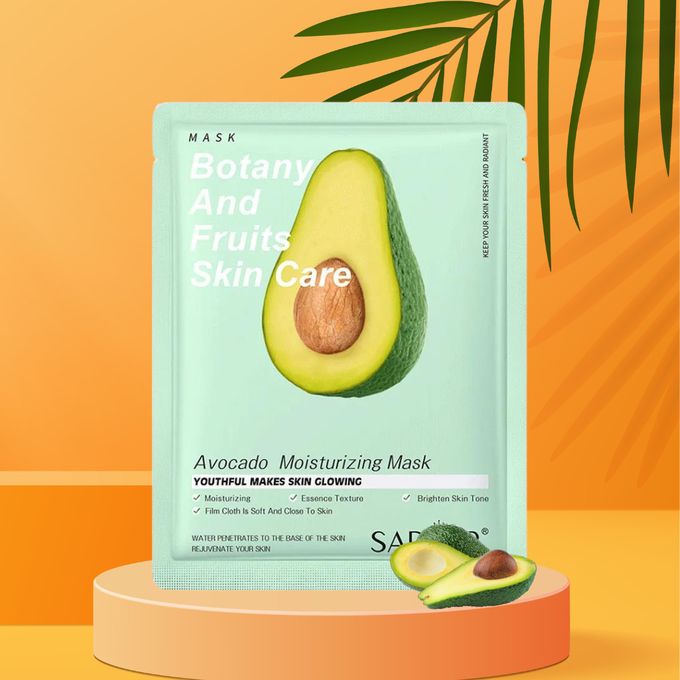 5 Pieces SADOER Ovacado Anti Wrinkle Moisturizing Skin Care Mixed Fruit Facial Mask Collagen Face Mask Moisturizing Refreshing Sheet Masks