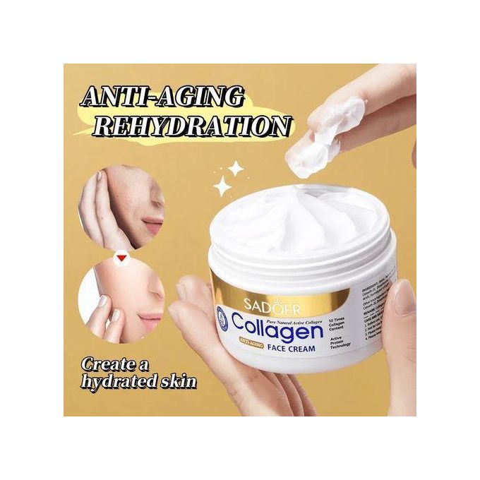 SADOER Anti Aging Collagen Face Serum + Collagen Cream, Skin Firming, Brighten Skin Tone