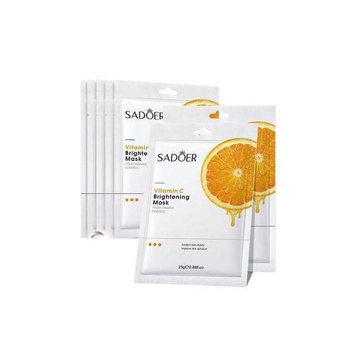 SADOER 7 in 1 Vitamin C Skin Care Set, Skincare Routine Set, Facial Skin Care Products,  Gift Set with Serum, Soap, Cleanser,Cream,lip balmand 2 Mask, Anti-Aging Skin Care Kit for Firming & Hydrating