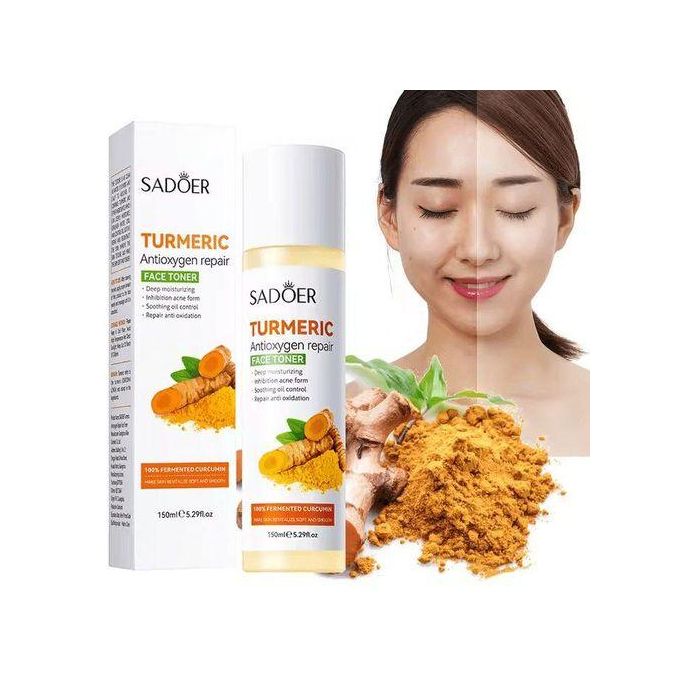 SADOER Turmeric Toner for Dark Spots Turmeric Dark Spot Corrector Toner, Facial Toner for Acne Prone Skin, Dark Spot Remover for Face Hydrating Face Toner, Moisturizing Toner Face for Dry Oily Skin