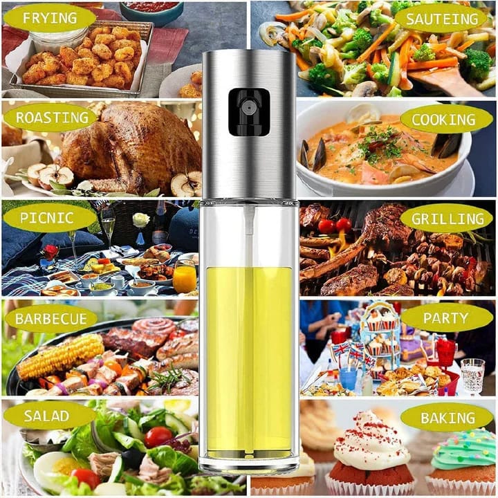 Oil Sprayers Glass BottleMultipurpose Kitchen Vinegar,Oil Spray Bottle Salad BBQ Kitchen Baking Roasting Cooking Glass Olive Oil Sprayer for CookingConvenient to identify the liquid and see the level.