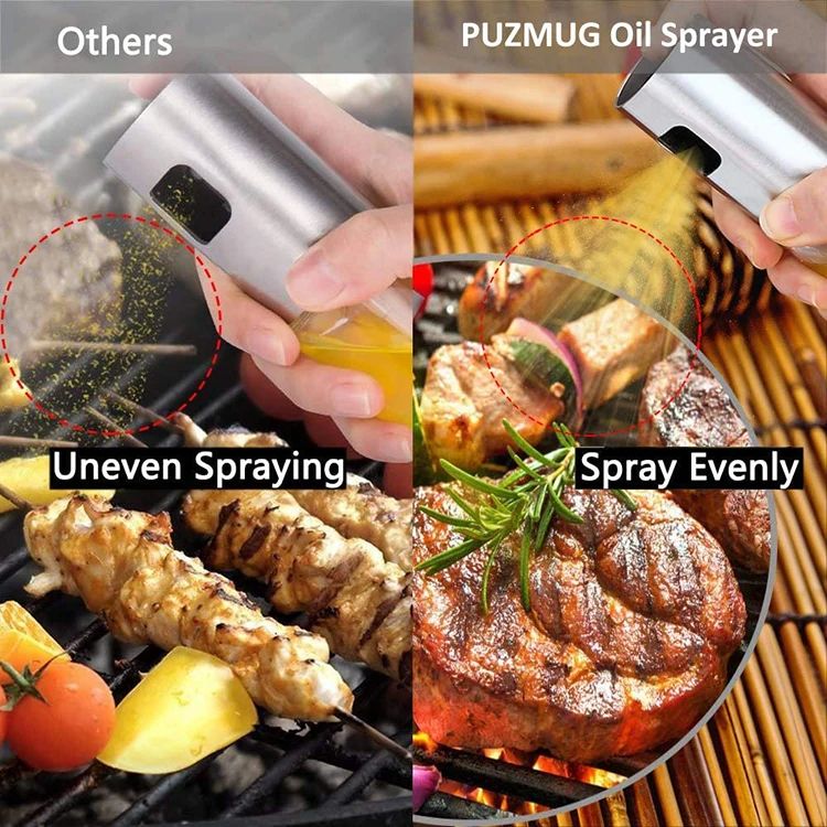 Oil Sprayers Glass BottleMultipurpose Kitchen Vinegar,Oil Spray Bottle Salad BBQ Kitchen Baking Roasting Cooking Glass Olive Oil Sprayer for CookingConvenient to identify the liquid and see the level.