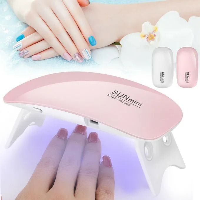 6W Mini Nail Dryer Machine Portable 6 LED UV Manicure Lamp Home Use Nail Lamp for Drying Polish Varnish With USB Cable LED UV Nail Gel Polish Dryer Lamp Light Machine