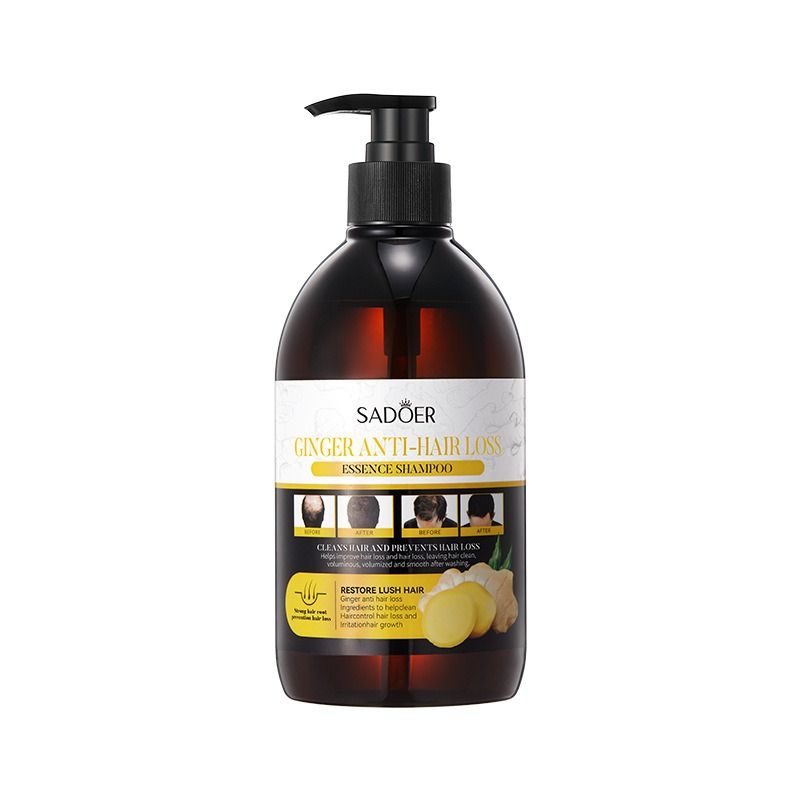 SADOER Anti Hair Loss Treatment Shampoo Essence, Hair Growth Ginger Extract Beard Growth,Hair Growth, Anti Dandruffs Hair Moisturizing Hair Care Shampoo, Derma Roller Compliment In Anti Hair Loss