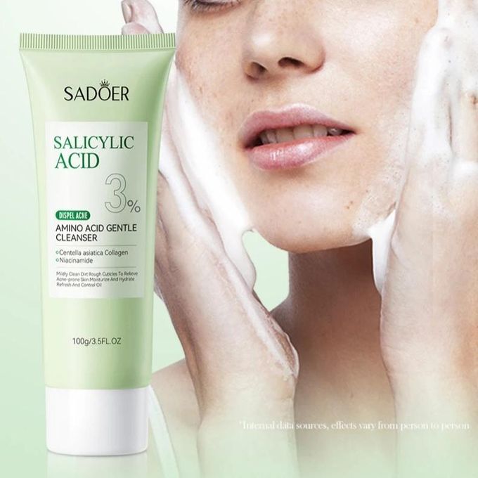 SADOER 3 in 1 Acne Repair Serum+Cream+Cleanser Salicylic Acid 3% Amino Salicylic Acid Oil Control Essences Cleanser,Contains Centella Asiatica, Niacinamide and Collagen Salicylic Acid Salycilic Acid