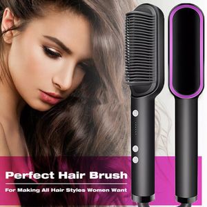 New portal 2 In 1 Hot Air Hair Styling Comb Electric Hair Straightener Hot