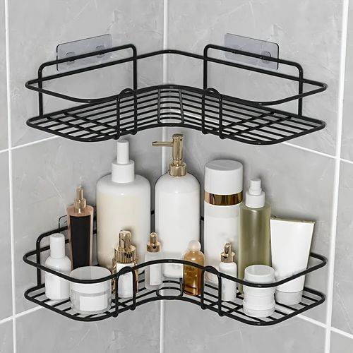 2PCS Triangular Corner Shelf Organizer For Bathroom/Kitchen/Toilet
