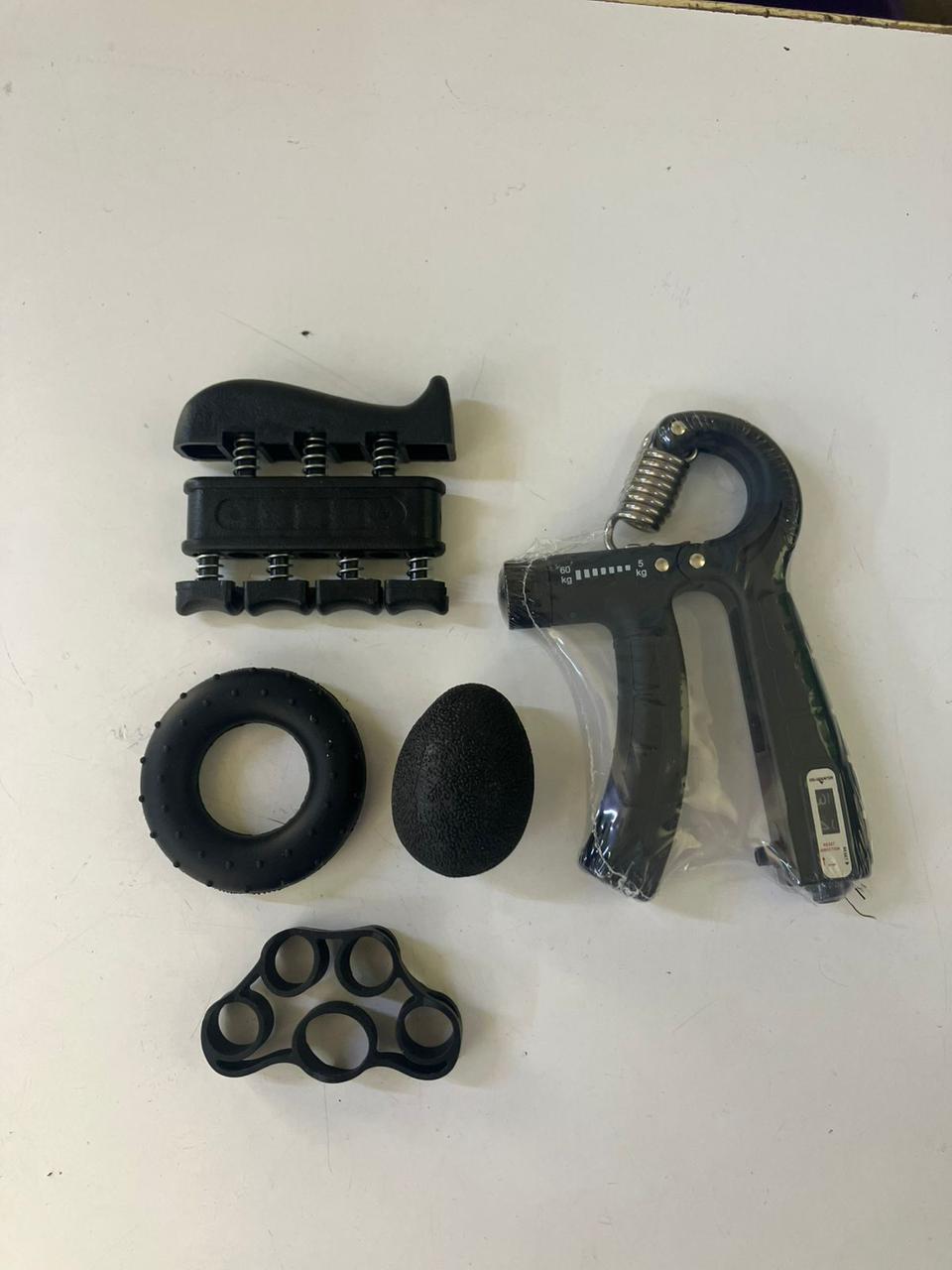 🔥💞STRONG AND IMPERISHABLE NEW 🌹💯5 in 1 Adjustable Hand Grip Strengthener Hand Gripper Trainer Set With Counter Wrist Forearm And Hand Exerciser For Muscle-1-Set_black
