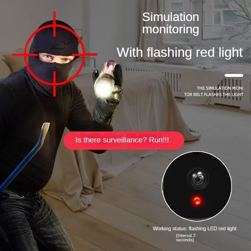 Creative Black Plastic Dome CCTV Dummy Camera Flashing Led Fake Camera Surveillance Security System