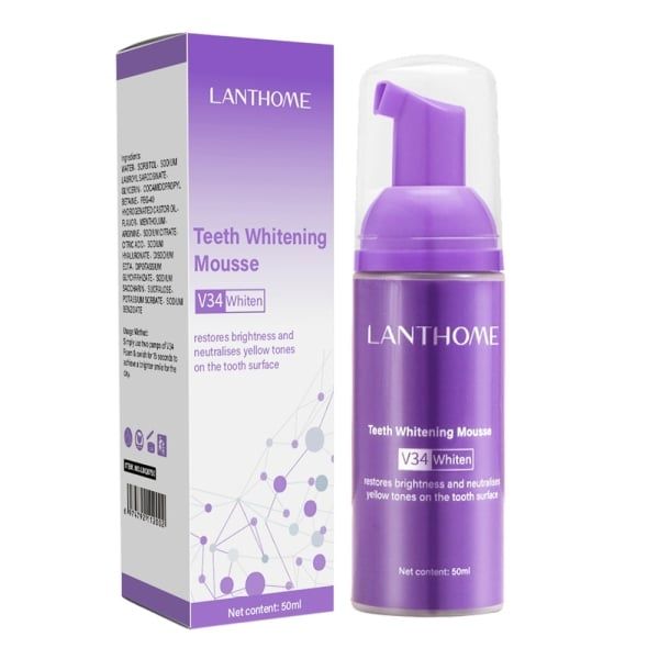 50ml Teeth Whitening Mousse Deep Cleaning Cigarette Stains Repair Bright Neutralizes Yellow Tones Dental Plaque Fresh Breath