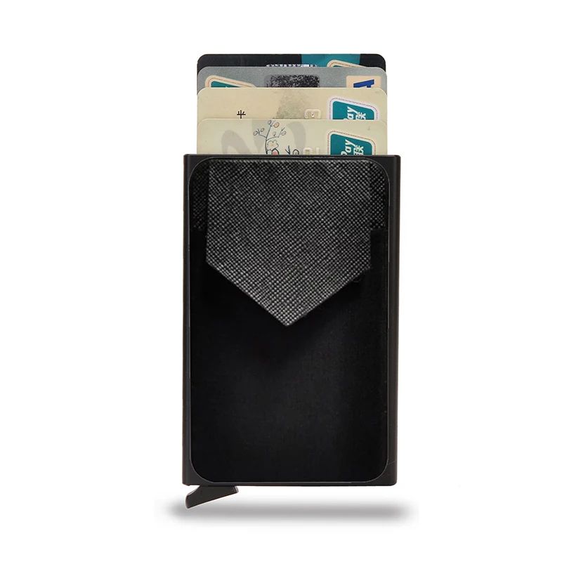 Custom Card Holder Men Wallets Rfid Black Carbon Fiber Leather Minimalist Wallet Gifts For Men Personalized Carteira Masculina