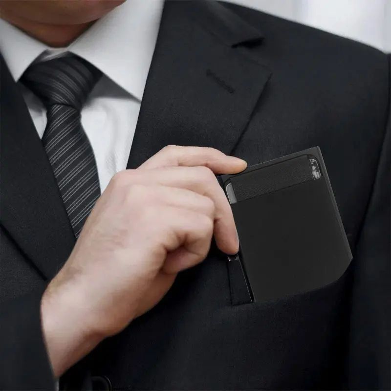 Custom Card Holder Men Wallets Rfid Black Carbon Fiber Leather Minimalist Wallet Gifts For Men Personalized Carteira Masculina