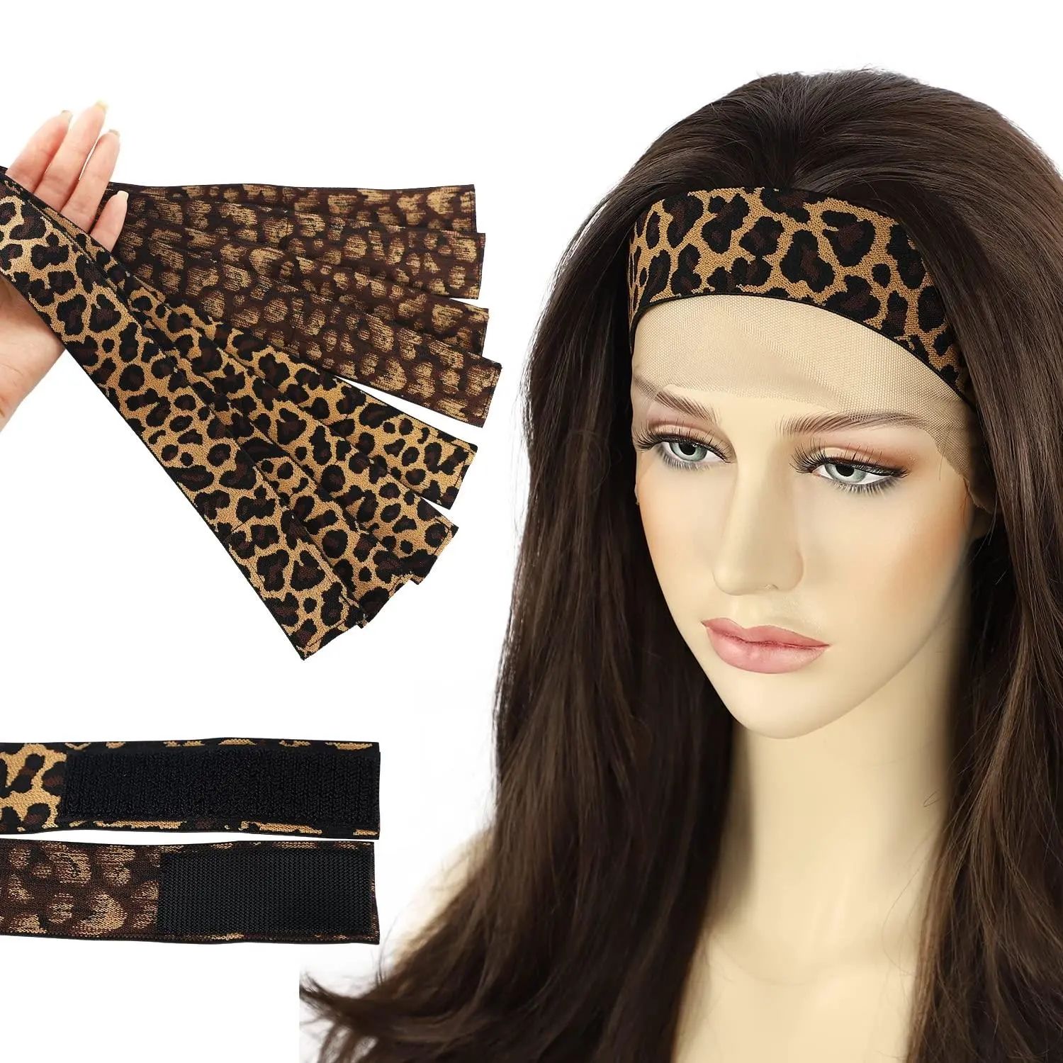 1PC elastic fixing band, wig edge, velcro adjustment, anti slip headband, elastic and tight hair width 3cm, length 58cm