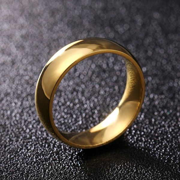 1pc Titanium Steel Large Zircon Couple Ring Men and Women Promise Gold Ring Valentine's Day Gift Wedding Engagement Ring