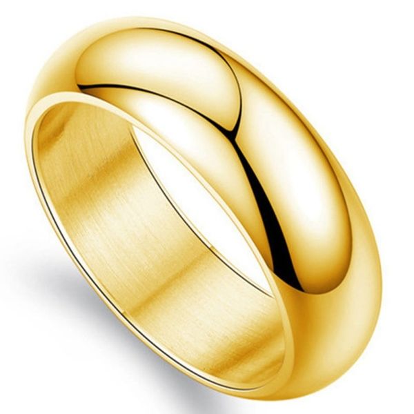 1pc Titanium Steel Large Zircon Couple Ring Men and Women Promise Gold Ring Valentine's Day Gift Wedding Engagement Ring