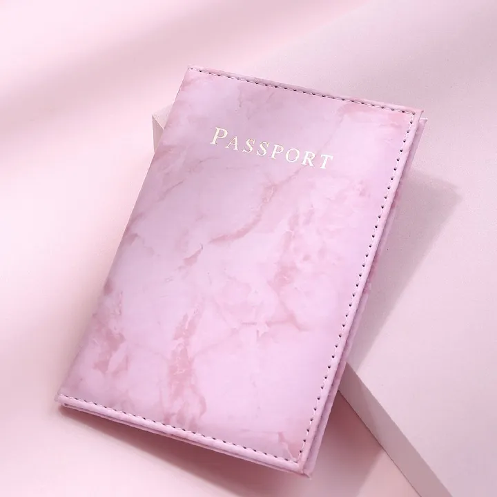 Passport Cover Hot Stamping Simple Plane Women Men Travel Passport Case Holder Fashion Wedding Gift