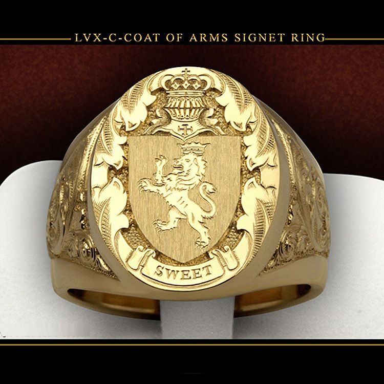 Crown Lion Carving 18k Gold Filled Royal Ring for Men Finger Bands Cool Masculine Trendy Jewelry Accessories Sizes 6-13