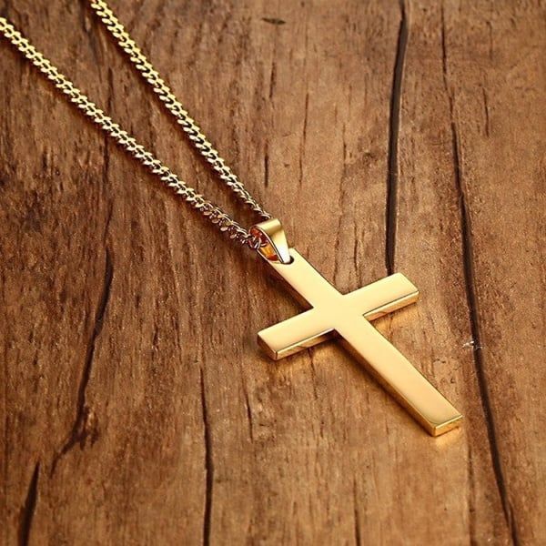 New brandy Stainless Steel Cross Pendant Chain Necklace for Men Women Jewelry Gift