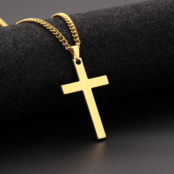 New brandy Stainless Steel Cross Pendant Chain Necklace for Men Women Jewelry Gift