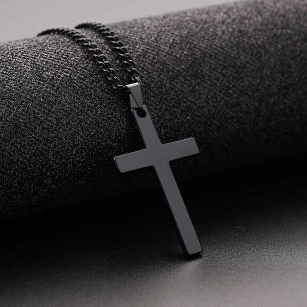 New brandy Stainless Steel Cross Pendant Chain Necklace for Men Women Jewelry Gift