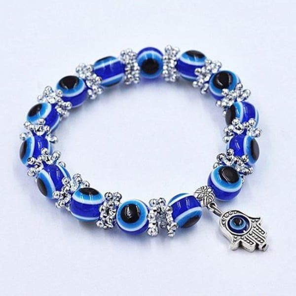 New Retro Blue Evil Eye Bracelet Women'S Prayer Amulet Hand Of Fatima Bracelet Men'S And Women'S Jewelry Gift