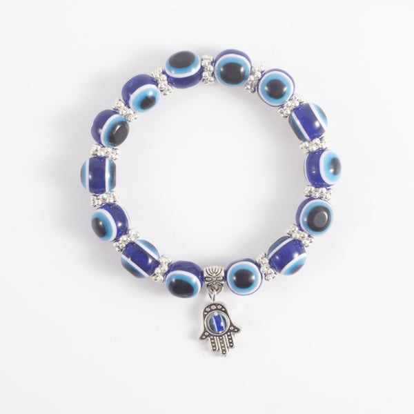 New Retro Blue Evil Eye Bracelet Women'S Prayer Amulet Hand Of Fatima Bracelet Men'S And Women'S Jewelry Gift