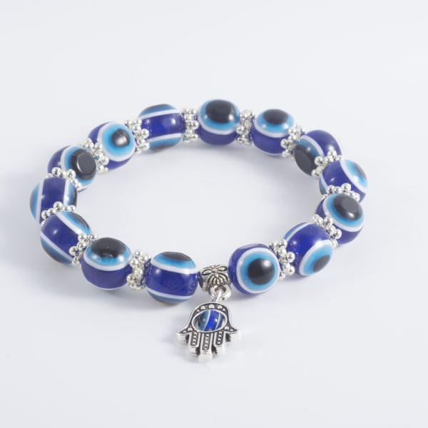 New Retro Blue Evil Eye Bracelet Women'S Prayer Amulet Hand Of Fatima Bracelet Men'S And Women'S Jewelry Gift