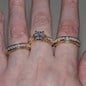 Zircon Three-piece Sparkly Rings for Princess Women Men Wedding Engagement Silver Plated Finger Ring Set Jewelry