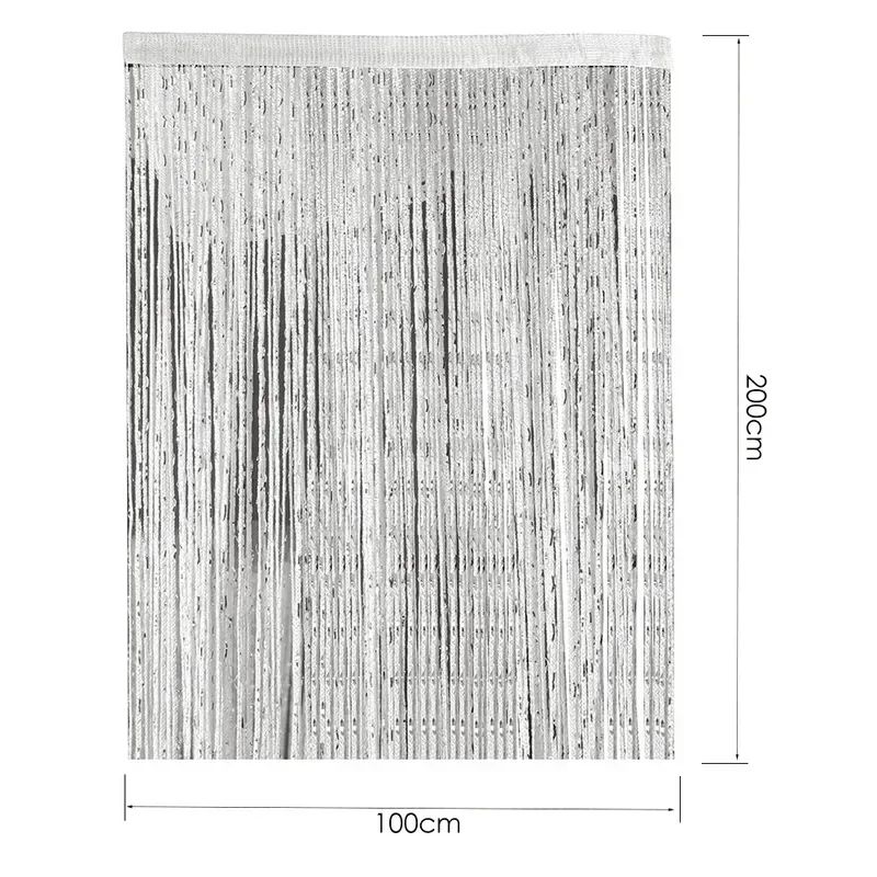2M*1M String Curtain Panels Door Fly Screen Hanging Beaded Curtains Room Divider Net