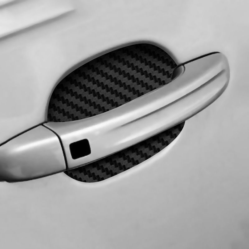 4Pcs Set Car Styling Mouldings Sticker Car Door Sticker Carbon Fiber Scratches Resistant Cover Auto Handle Protection Film Parts