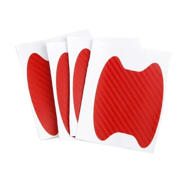 4Pcs Set Car Styling Mouldings Sticker Car Door Sticker Carbon Fiber Scratches Resistant Cover Auto Handle Protection Film Parts
