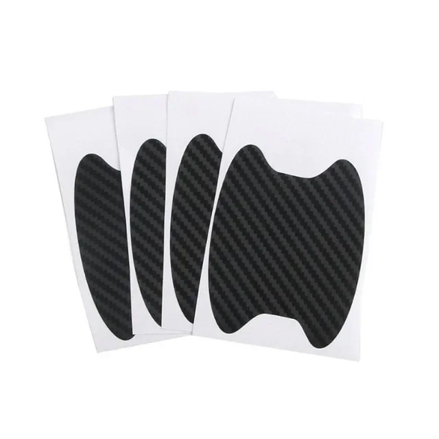4Pcs Set Car Styling Mouldings Sticker Car Door Sticker Carbon Fiber Scratches Resistant Cover Auto Handle Protection Film Parts