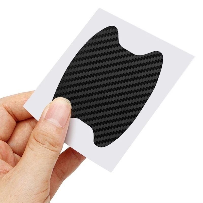 4Pcs Set Car Styling Mouldings Sticker Car Door Sticker Carbon Fiber Scratches Resistant Cover Auto Handle Protection Film Parts