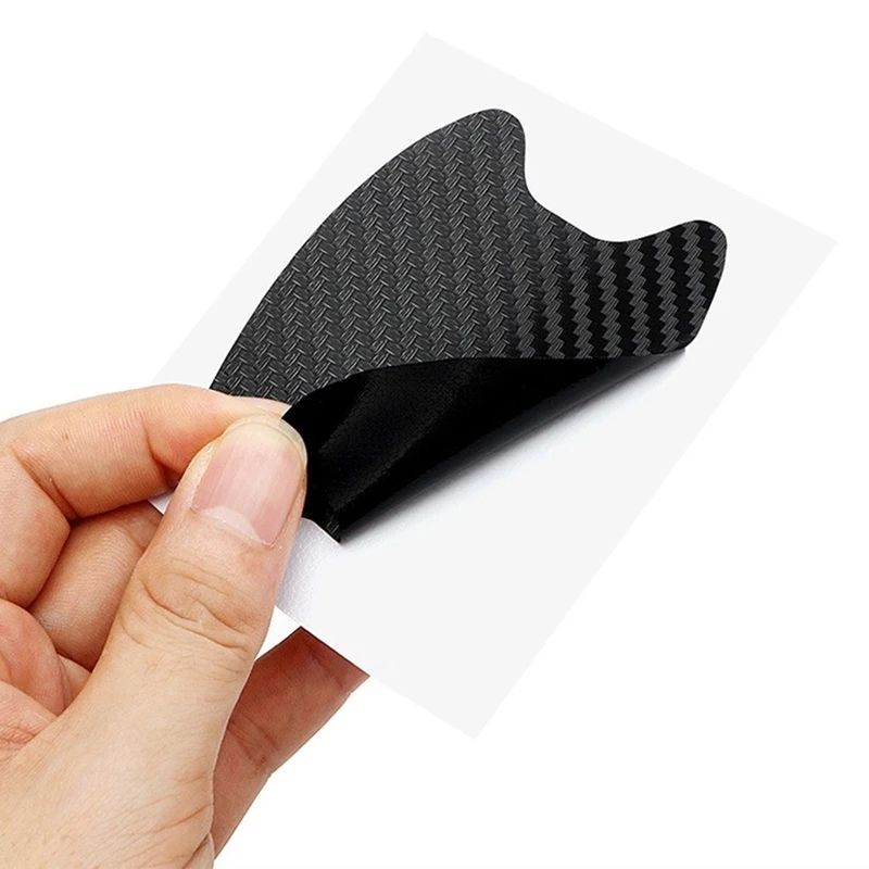4Pcs Set Car Styling Mouldings Sticker Car Door Sticker Carbon Fiber Scratches Resistant Cover Auto Handle Protection Film Parts