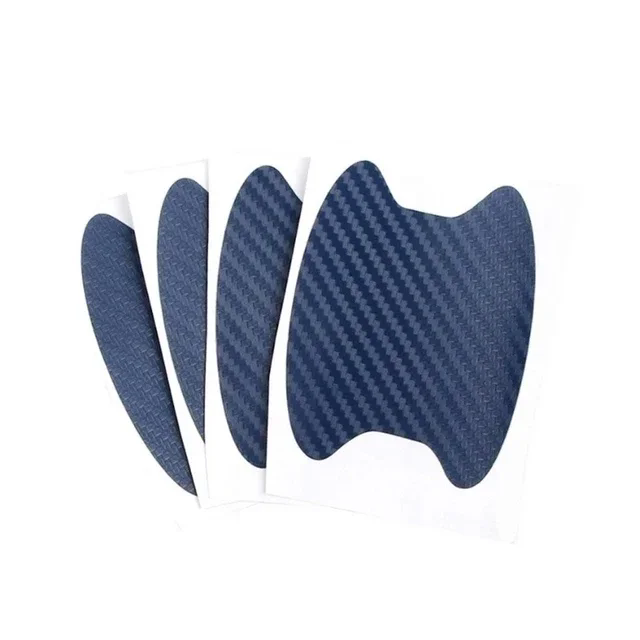 4Pcs Set Car Styling Mouldings Sticker Car Door Sticker Carbon Fiber Scratches Resistant Cover Auto Handle Protection Film Parts