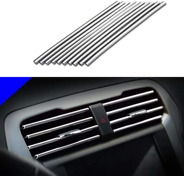 10Pcs 20cm Car Air Conditioner Outlet Decorative U Shape Moulding Trim Decor Strips Car Styling Car Door Edge Corner Protector