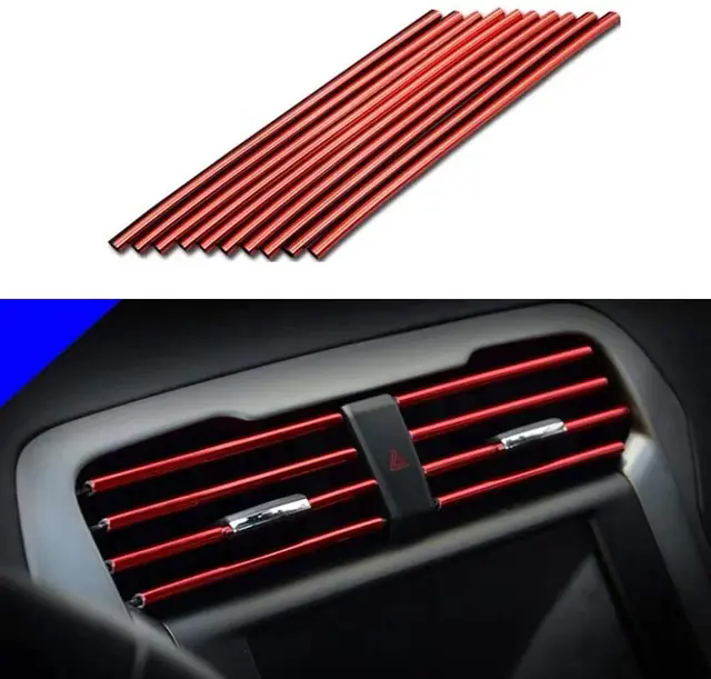 10Pcs 20cm Car Air Conditioner Outlet Decorative U Shape Moulding Trim Decor Strips Car Styling Car Door Edge Corner Protector
