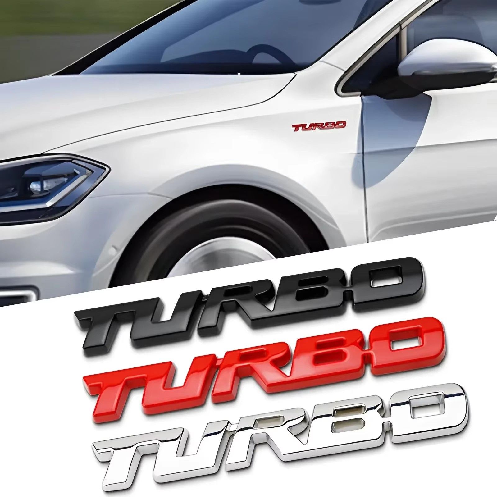 Car Sticker Turbocharged Turbo Metal Alloy 3D Badge Car Modification Accessories Rear Marked Side Marking Decorative Car-Sticker
