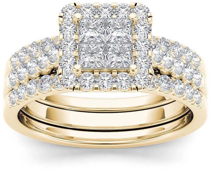 Luxury Wedding Engagement Lover's Ring Set Bling Iced Out Geometric AAA Cubic Zircon Crystal Ring for Couple Women Men