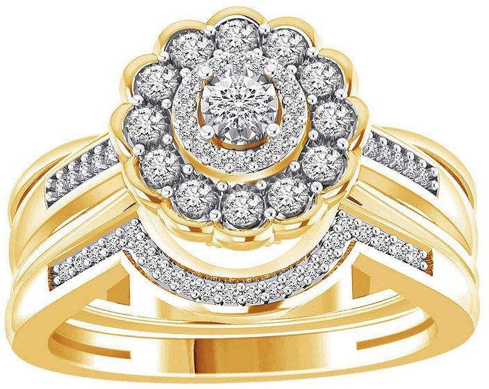 Luxury Wedding Engagement Lover's Ring Set Bling Iced Out Geometric AAA Cubic Zircon Crystal Ring for Couple Women Men