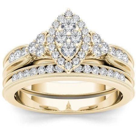 Luxury Wedding Engagement Lover's Ring Set Bling Iced Out Geometric AAA Cubic Zircon Crystal Ring for Couple Women Men
