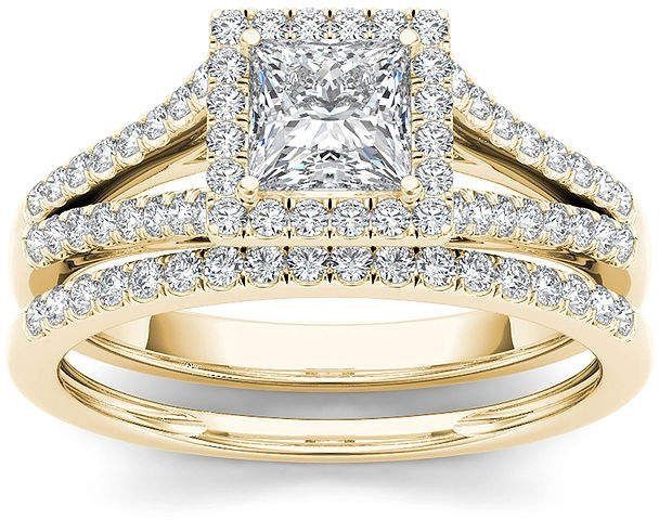 Luxury Wedding Engagement Lover's Ring Set Bling Iced Out Geometric AAA Cubic Zircon Crystal Ring for Couple Women Men
