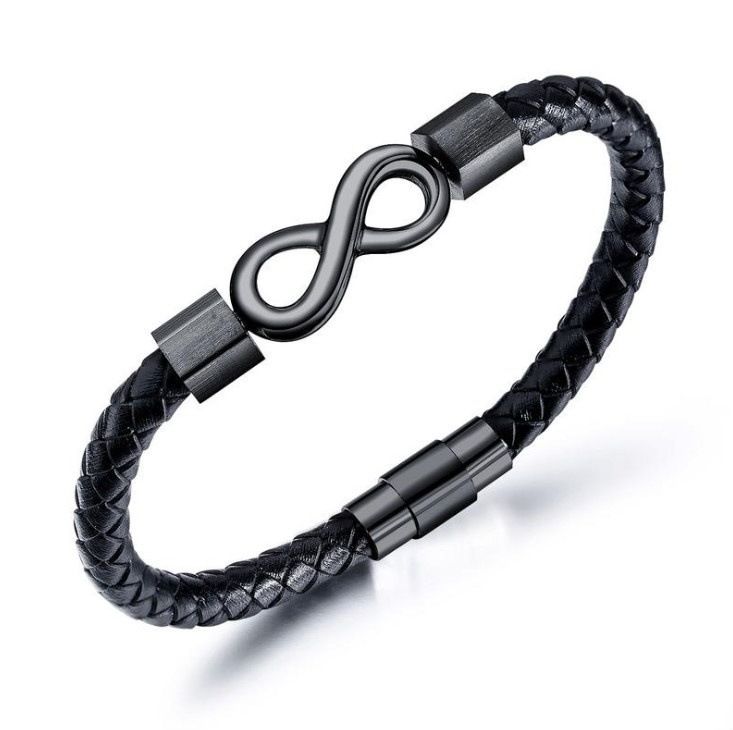 Classic Infinity Symbol Wrap Bracelets For Men Women Vintage Simple Leather Weave Charm Bangle Couple Lover Trendy Jewelry Gifts
