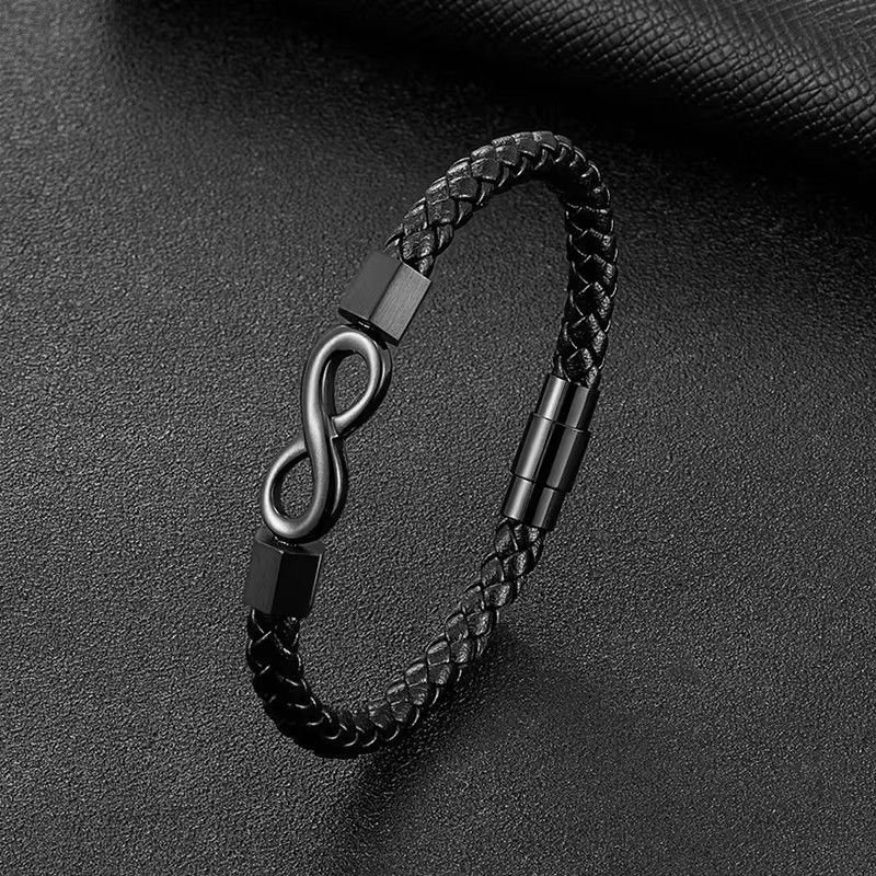 Classic Infinity Symbol Wrap Bracelets For Men Women Vintage Simple Leather Weave Charm Bangle Couple Lover Trendy Jewelry Gifts