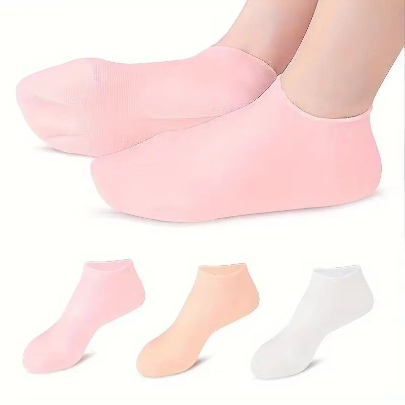 1Pair Silicone Socks Foot Spa Moisturizing Gel Sock Exfoliating and Preventing Dryness Cracked Foot Skin Care Anti Cracking Sock
